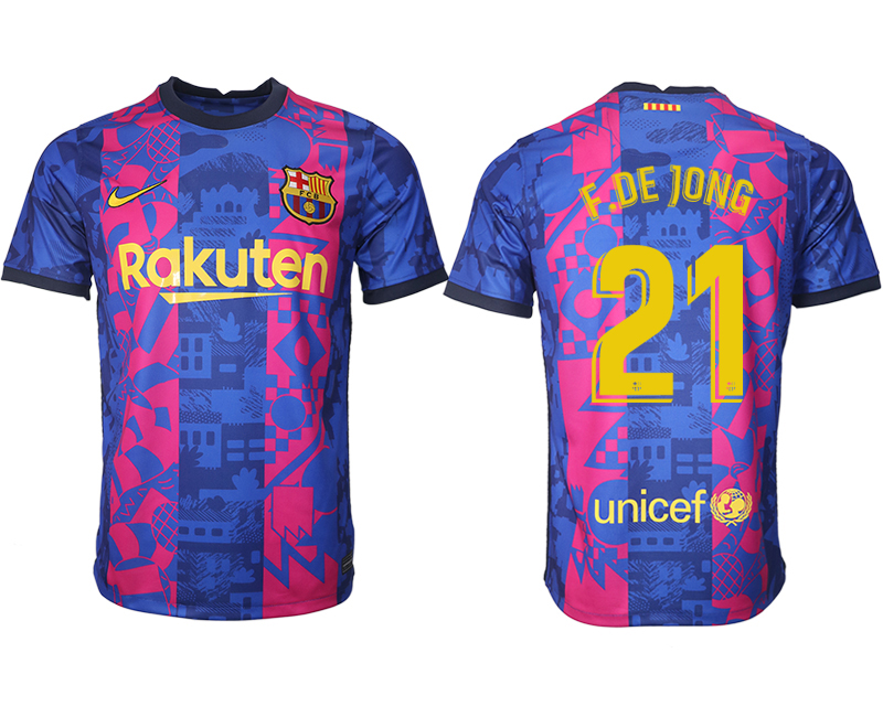 Men 2021-2022 Club Barcelona blue training suit aaa version #21 Soccer Jersey->barcelona jersey->Soccer Club Jersey